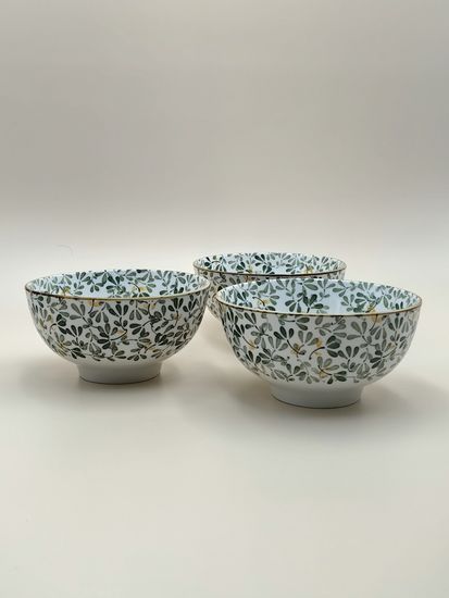 Тарелка для супа 15х7,8 см. "Япония" зеленый декор