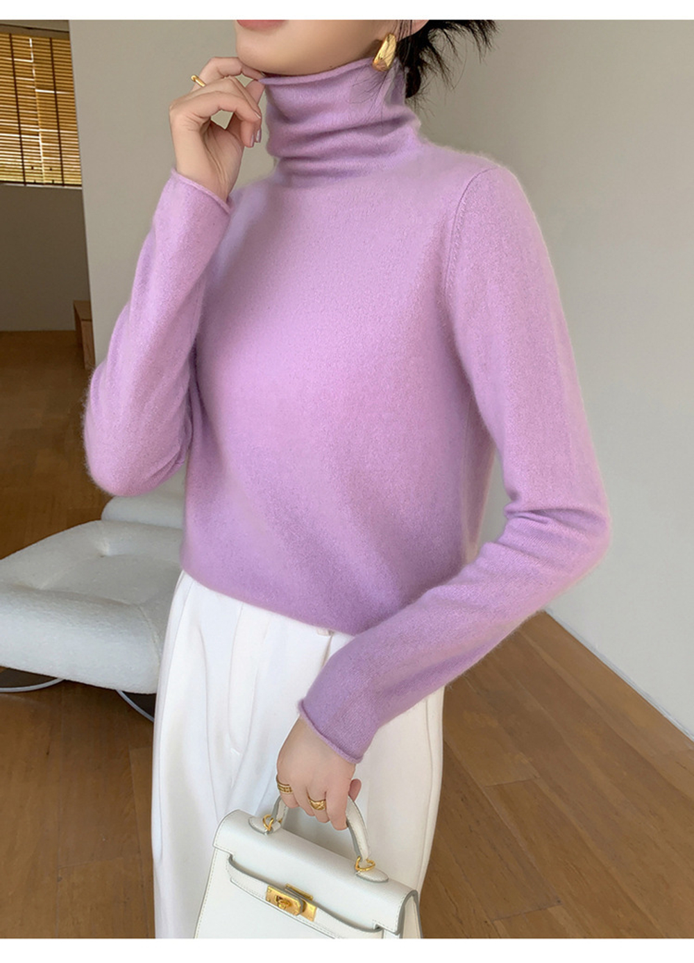 Кашемировый свитер (сиреневый)