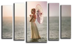 Модульная картина "Девочка у моря"