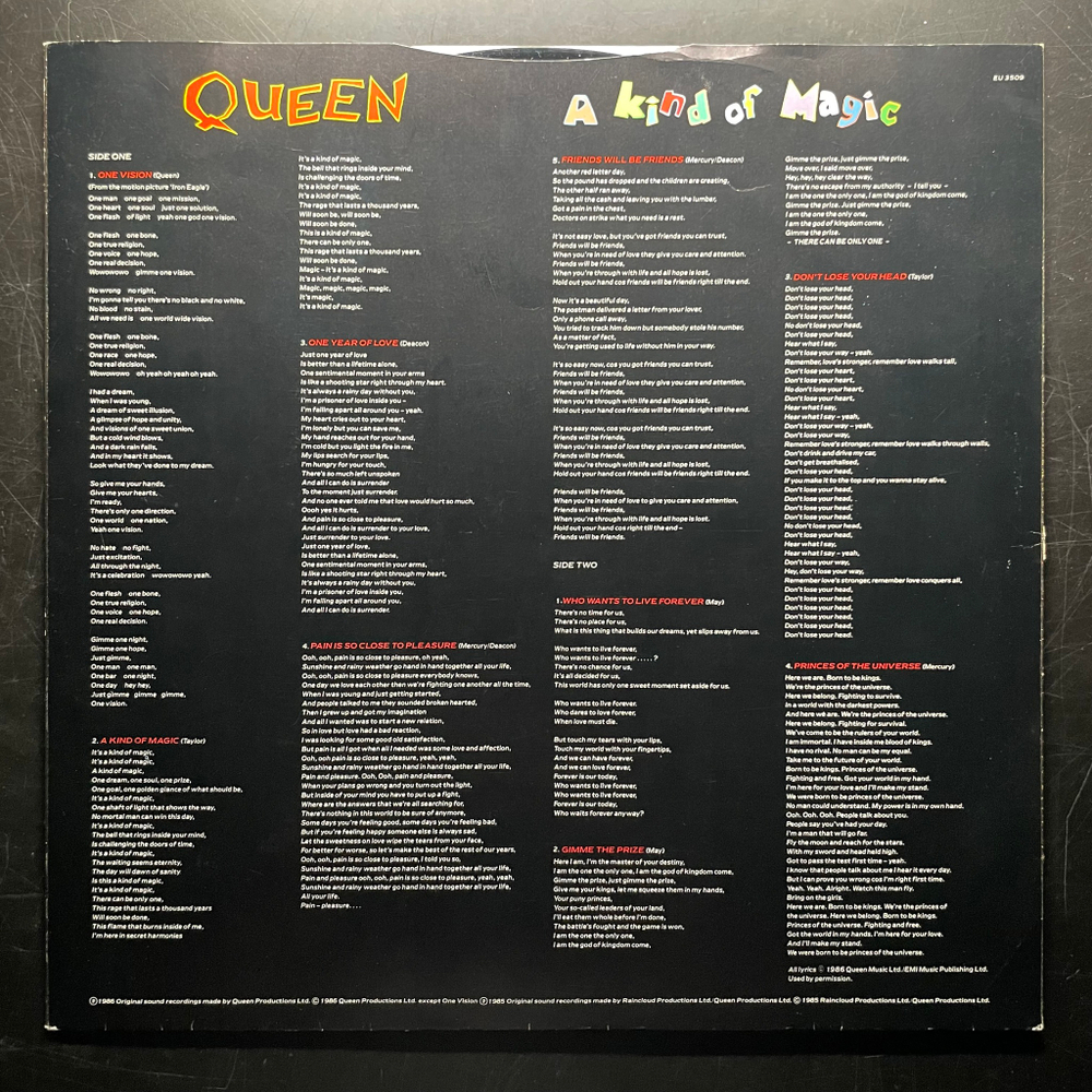 Queen ‎– A Kind Of Magic (Англия 1986г.)