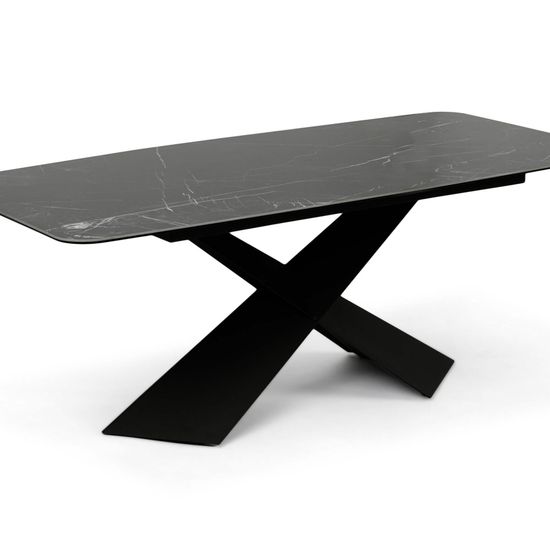 Обеденный стол Reagan 200х100 ножки сталь, столешница керамика черный