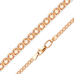 Цепь из красного золота с алмазной гранью (плетение «Бисмарк двойной якорь»)