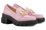 GUCCI Interlocking Patent Leather Platform Shoes Women"s Pink