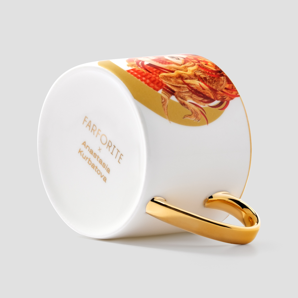 Чайная пара Farforite «Жар-птица» 250 мл в подарочной коробке