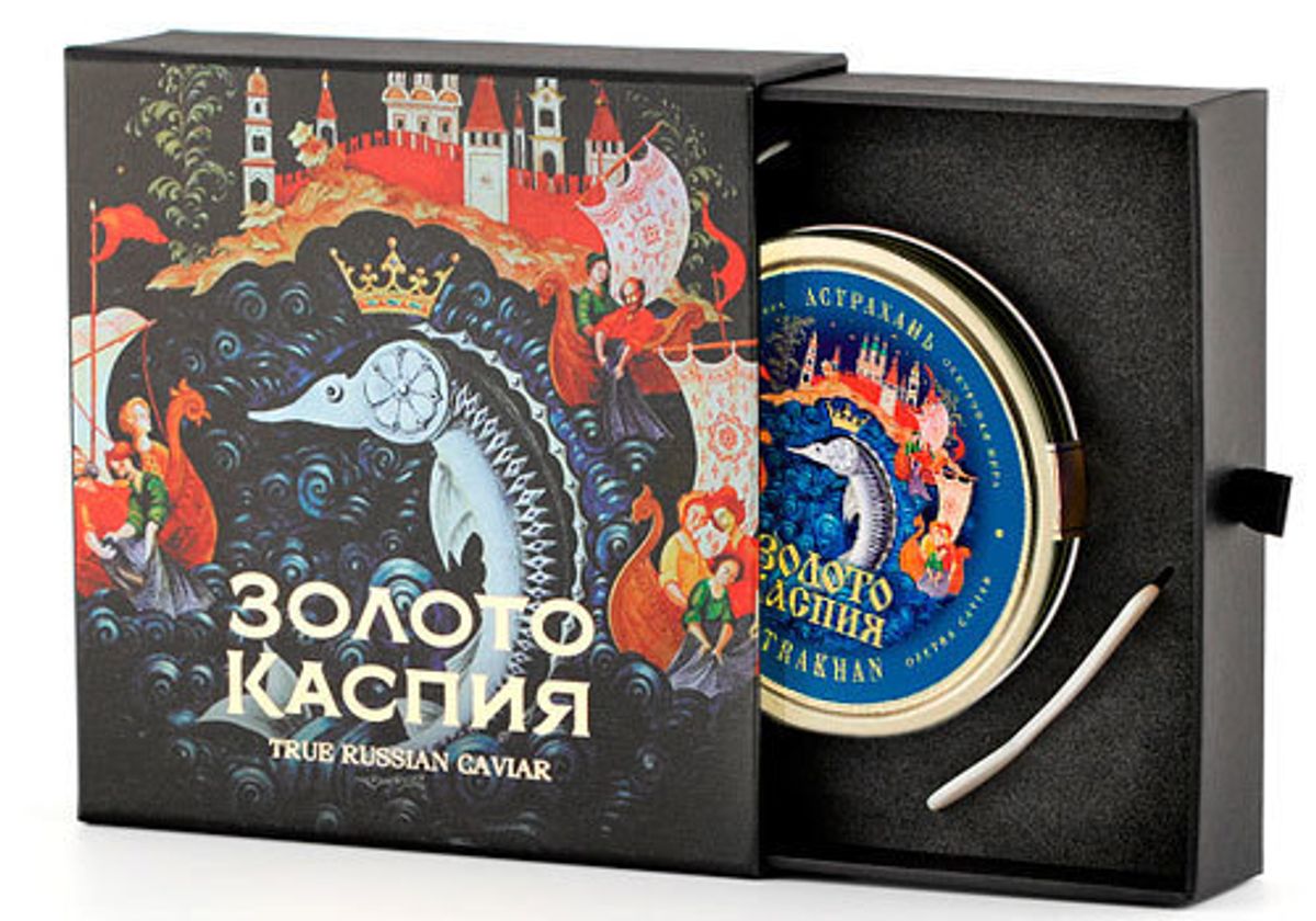 Подарочный набор с икрой "Золото Каспия", 250г