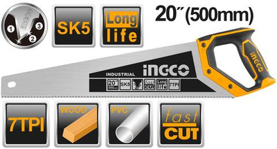 Ножовка по дереву 500 мм INGCO HHAS28500 INDUSTRIAL