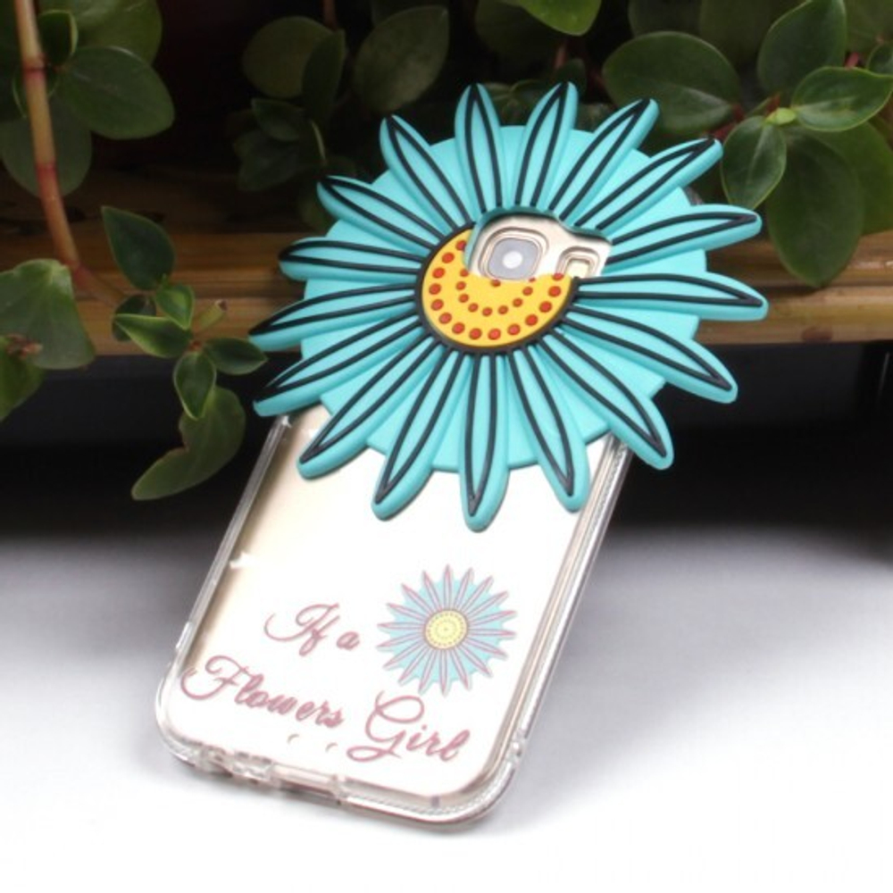 Силиконовый чехол "Цветы" для Samsung Galaxy A3 (2017), 009869