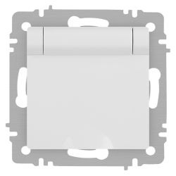 Розетка Intro Accent 6-203-01М 2P+E Schuko с крышкой 16А-250В IP20 СУ AL/CU белый матовый