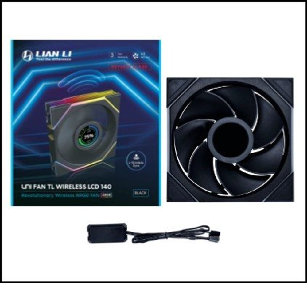 Вентилятор для корпуса Lian Li UNI FAN TL WIRELESS LCD 140 REVERSE BLADE Black G99.14RTLLCD1W1B.00