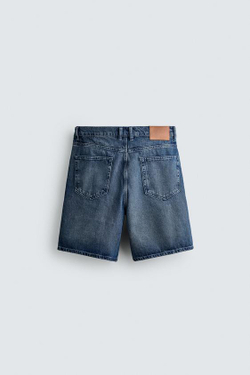 ZARA ДЖИНСЫ STRAIGHT FIT С ВОЩЕНЫМ ЭФФЕКТОМ, ВЫЦВЕТШИЙ СИНИЙ