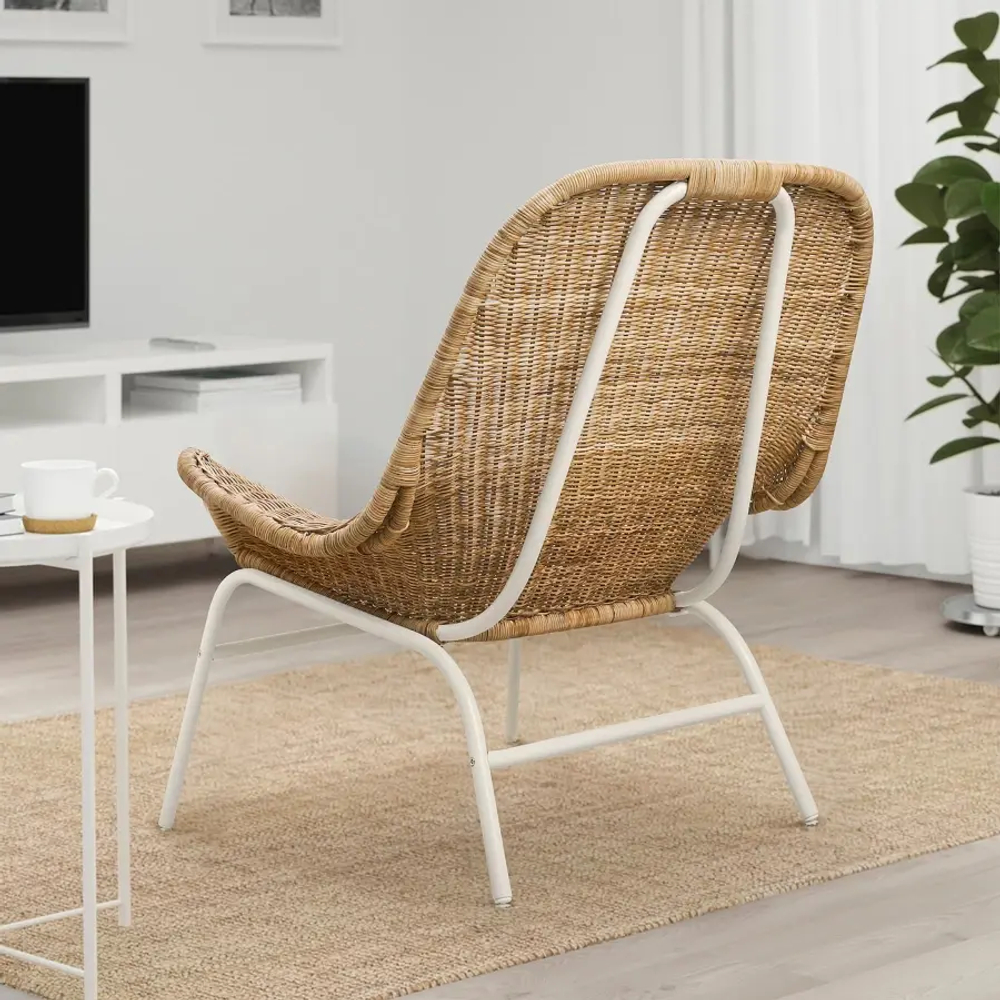 Кресло с подушкой-  FRYKSÅS IKEA /ФРИКСОС ИКЕА, ротанг