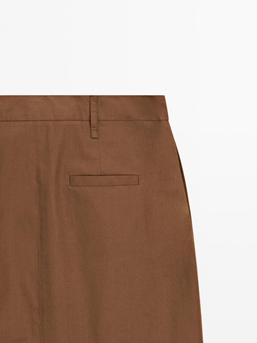 Massimo Dutti Юбка миди с поясом, коричневый