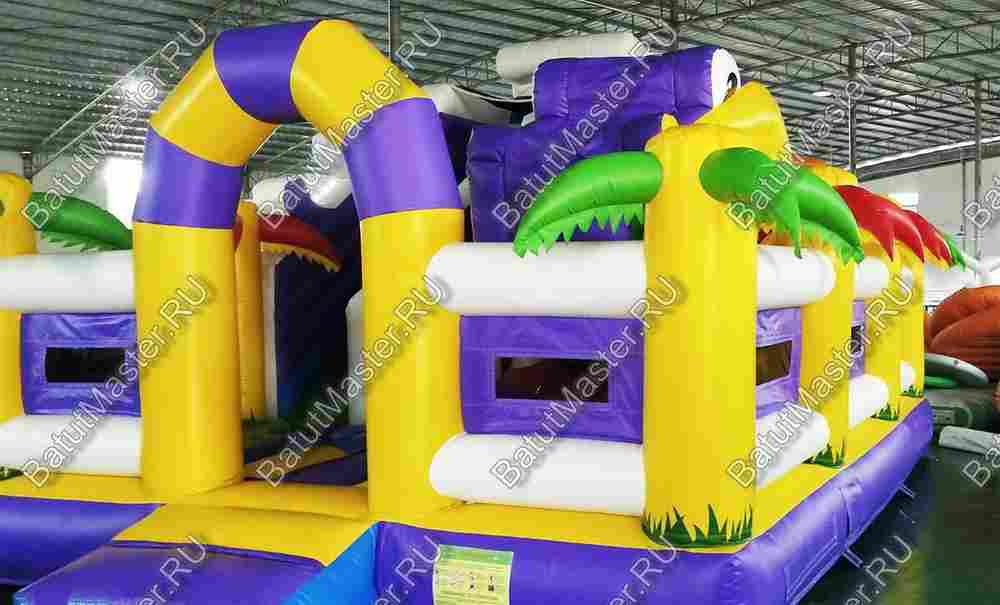 Коммерческий батут "Белый клык" с механизированной головой, размер 6*6*3,5 м