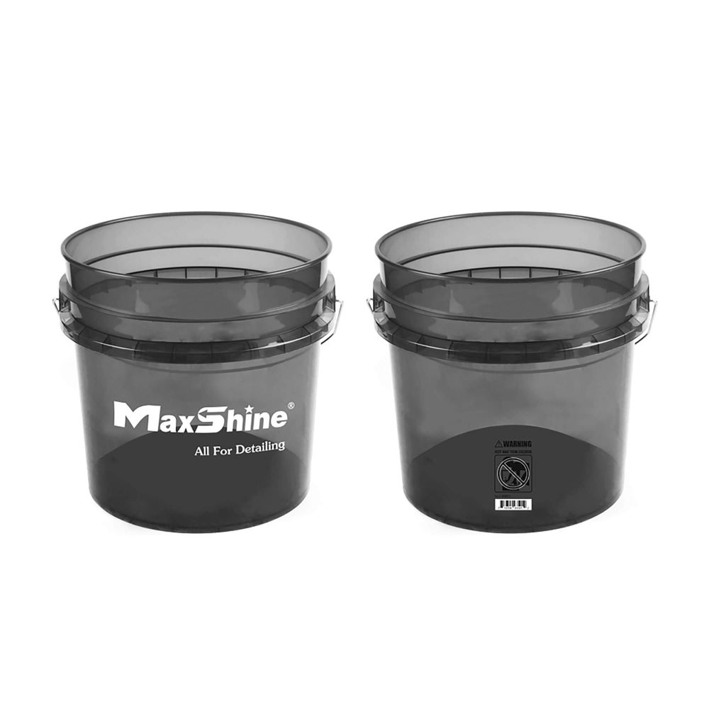 Ведро пластиковое, прозрачное, черное, 13 литров MaxShine, MSB001-G