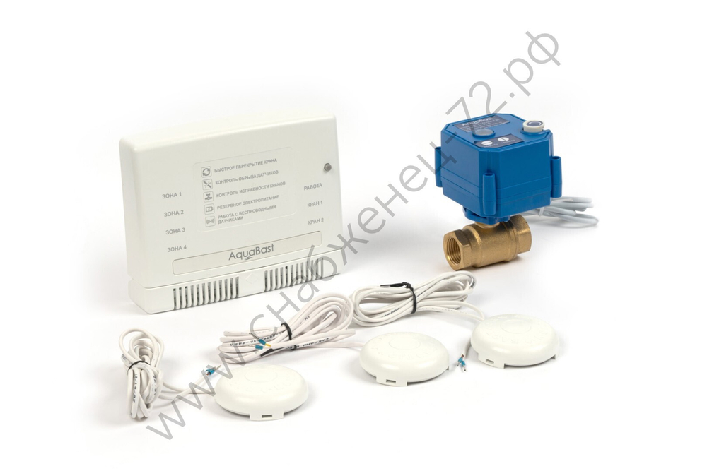 Комплект защиты от протечки воды AquaBast Line Коттедж 3/4” 1кран 3 провод датчика