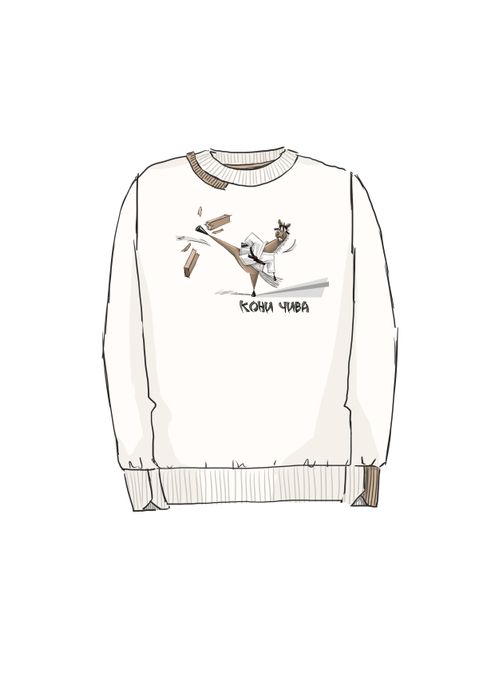 СВИТШОТ МУЖСКОЙ ЭВВИ МОЛОЧНЫЙ КОНИЧИВА