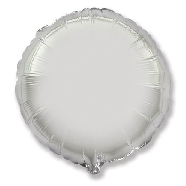 F Шар 32'' / 82 см круг серебро (БГ-70)