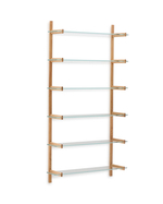 Модульная полка Sitra 6 стеклянных полок и каркас из массива дуба 110 см
