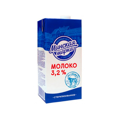 Молоко 3,2% 1л, "Минская марка", Беларусь