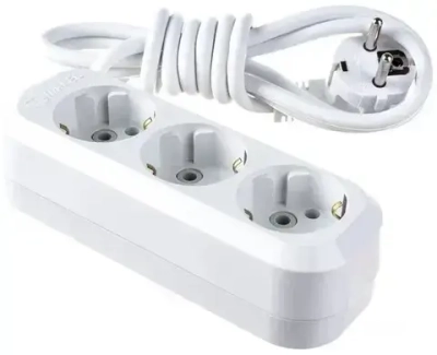 Удлинитель 3х3м с заземлением 16А IP20 Makel MGP 133 белый