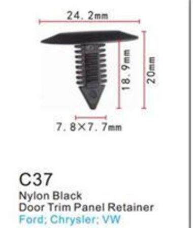 Клипса для крепления внутренней обшивки а/м Крайслер/ Линкольн/ Ленд Ровер пластиковая (100шт/уп.) Forsage клипса C0037(Chrysler/Lincoln/Land Rover)