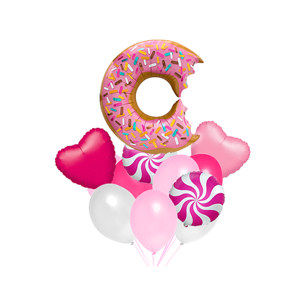 Композиция из шаров "Вкусный пончик"