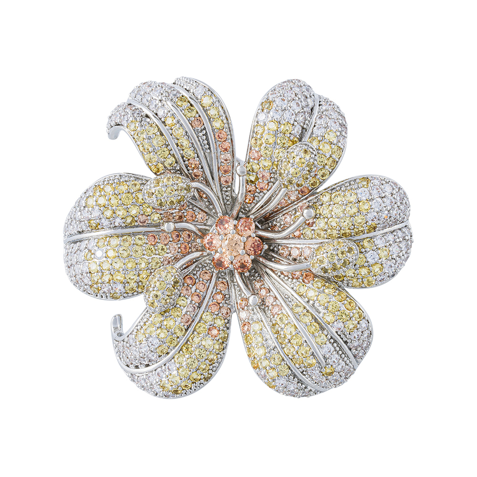 Брошь Fiore Luna ВИОЛА Copper Zircon XR04099 S/G