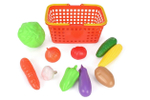 Пластмассовый игрушечный набор "Овощи с корзинкой" (28*17*15 см), сетка