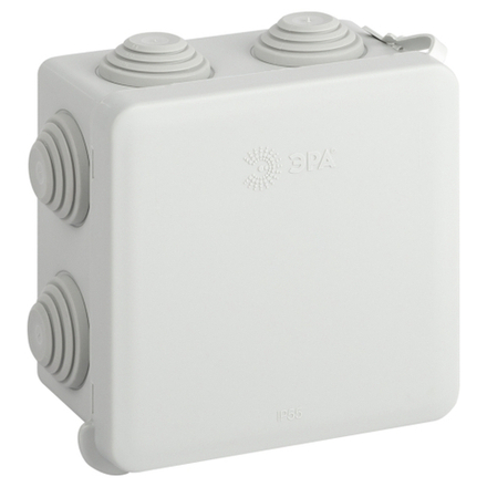 Распаячная коробка ЭРА KOR-80-80-50-7gv-MP серая 80х80х50мм с гермовводами 7 входов прямой монтаж IP55