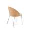Стул Eamy из бежевой экокожи, ясеневого шпона с натуральной отделкой и бежевого металла