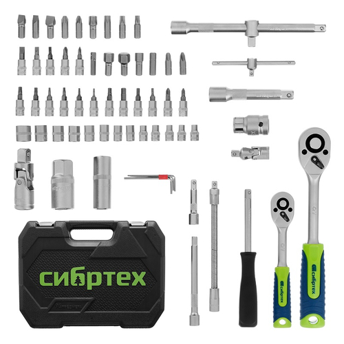 Набор инструмента 94 предмета, 1/2", 1/4" СИБРТЕХ