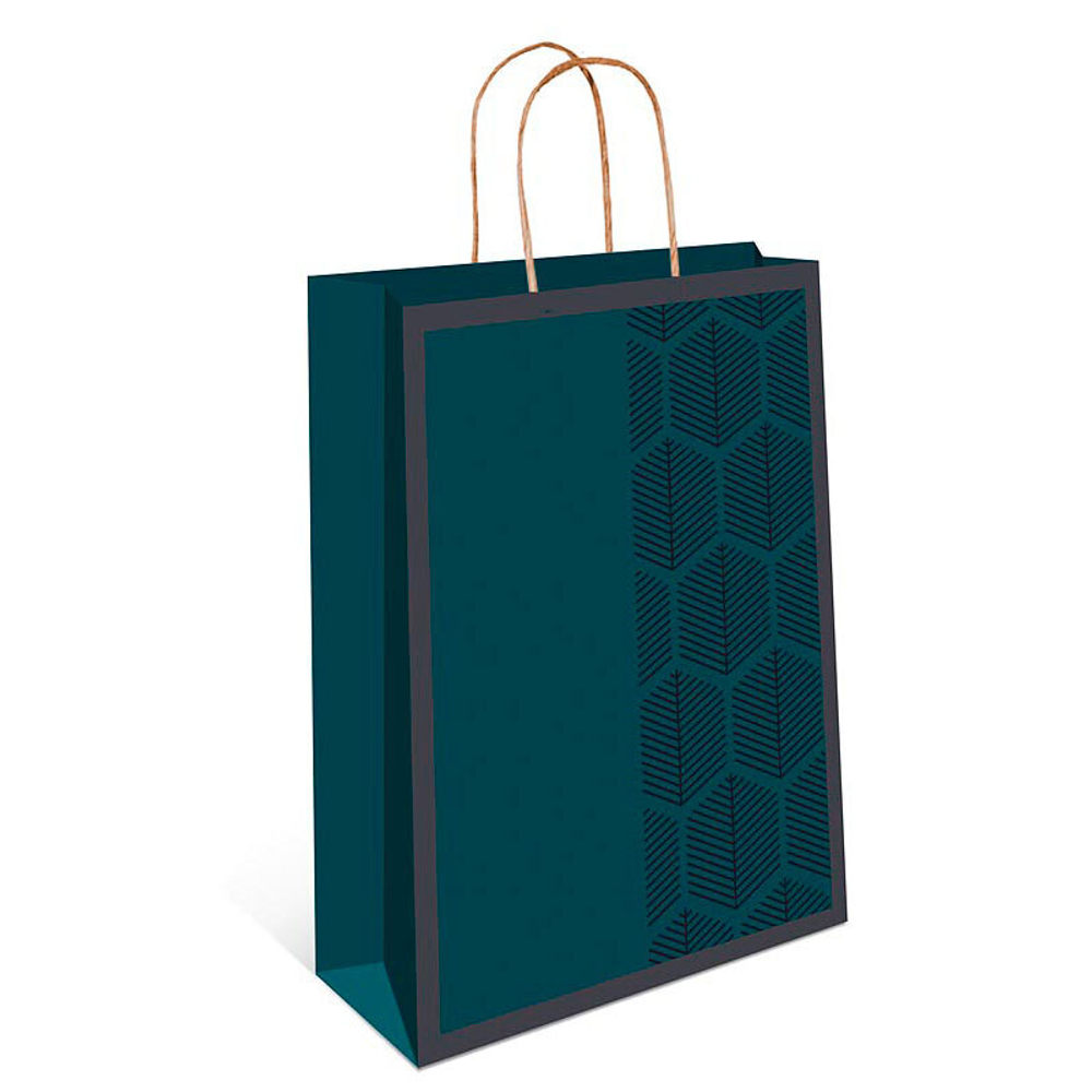 Пакет подарочный "Крафт", Бирюзовый  26*12*32 см