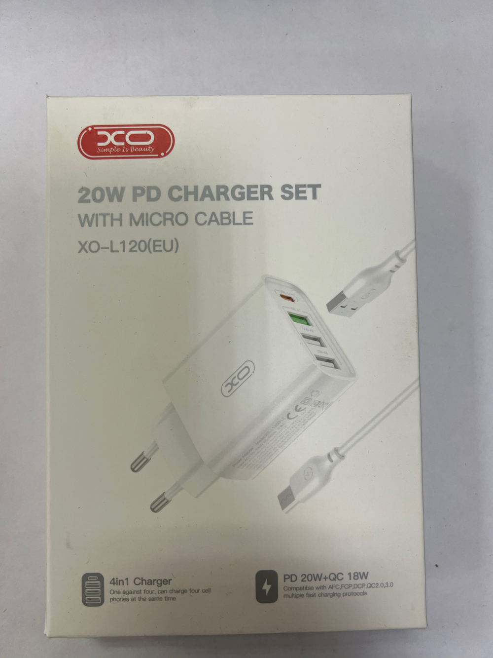 СЗУ L120 (EU) (USB-C 20W/USB-A 18W) micro cable(NB103)