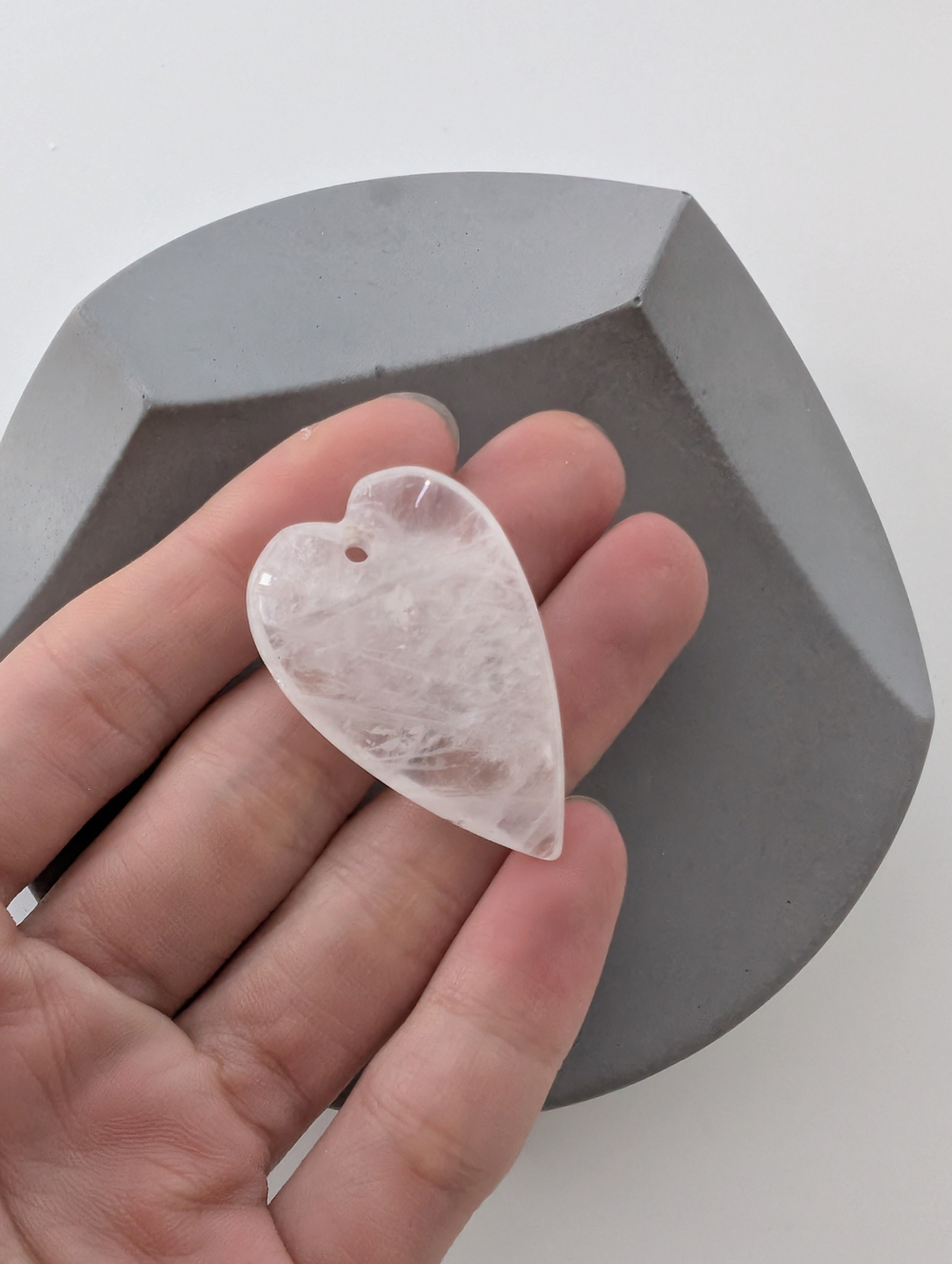 Подвеска сердце горный хрусталь, 40*25мм