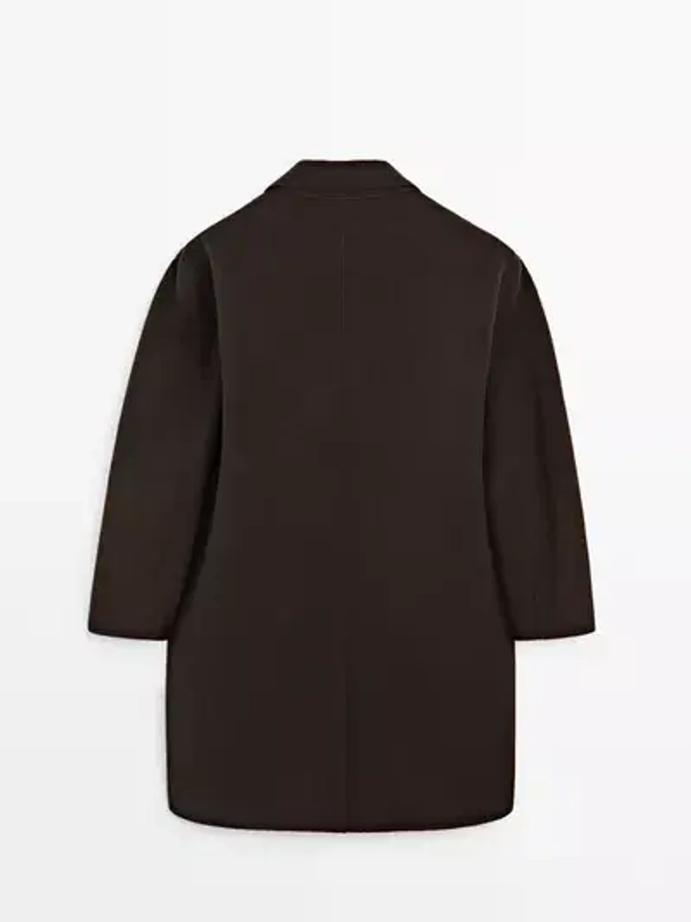 Massimo Dutti Длинное пальто из смесовой шерсти, коричневый