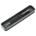 Ручка шариковая Luxor "Rado" синяя, 0,7мм, корпус черный/золото, поворотный механизм, футляр