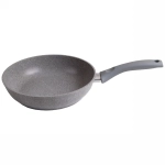 Сковорода 22*6см «Мраморная» (светлый мрамор) с ручкой смс227а