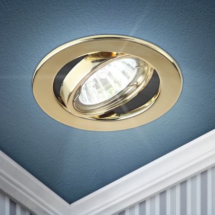 Светильник встраиваемый штампованный ЭРА ST2A GD под лампу MR16 GU5.3 поворотный золото