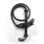 Плеть черная из искусственной кожи с длинной рукоятью (Цвет: черный)