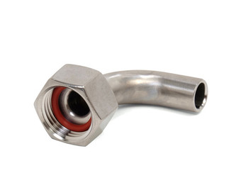 Патрубок угловой с накидной гайкой 1/2", нерж.сталь