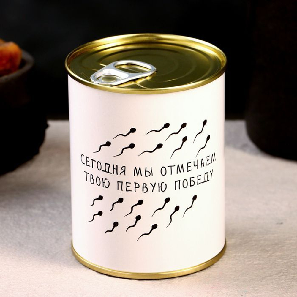 Набор в консервной банке «По жизни победитель»: мыло и мочалка (Цвет: не задано)