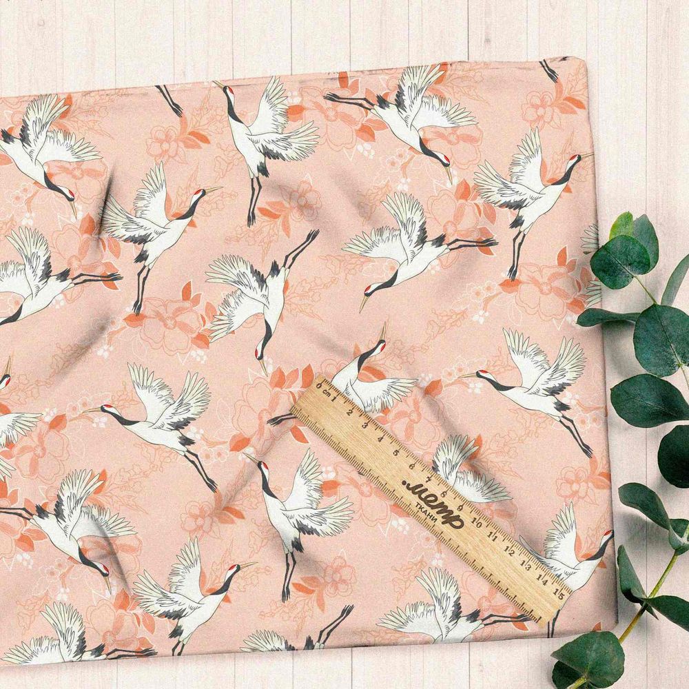 Ткань саржа японский журавль