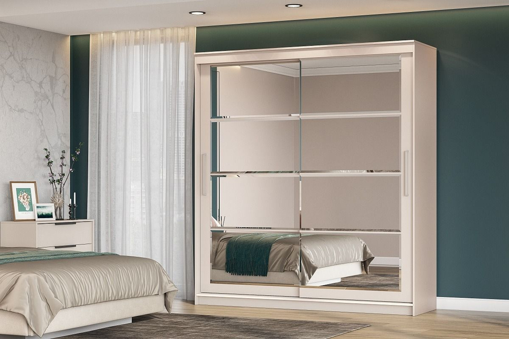 Шкаф-купе Меланж, для одежды, прямой, ЛДСП, с зеркалом