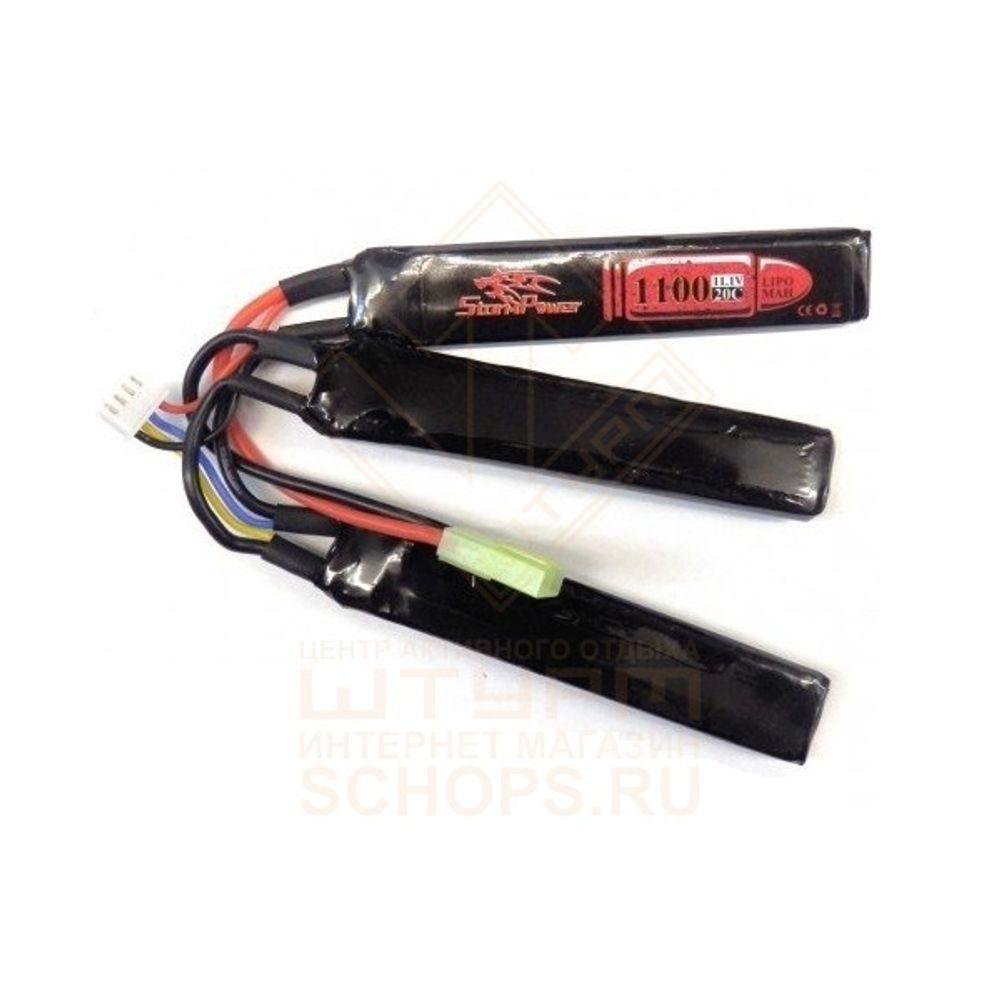 Аккумулятор StormPower LiPo 11.1 V 1100 mAh 20C трехлепестковый