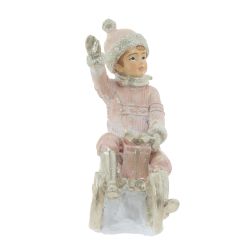 GAEM Фигурка декоративная "Ребёнок на санках", 2 в., L9 W5,5 H10,5 см, 2в.