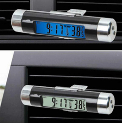 Часы с термометром автомобильные на печку с подсветкой