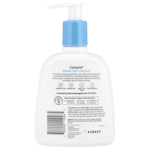 Cetaphil, Мягкое очищающее средство, для нормальной и сухой кожи, без отдушек, 237 мл (8 жидк. Унций)