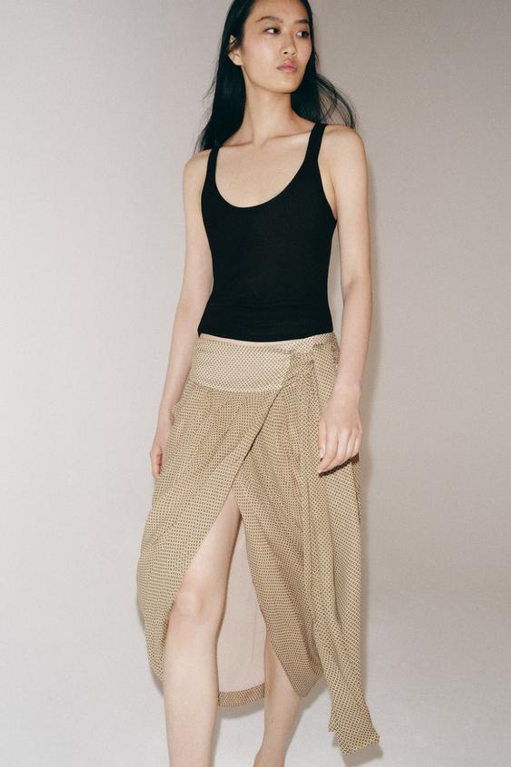 ZARA ДРАПИРОВАННАЯ ЮБКА С ПРИНТОМ — ZW COLLECTION, РАЗНОЦВЕТНЫЙ