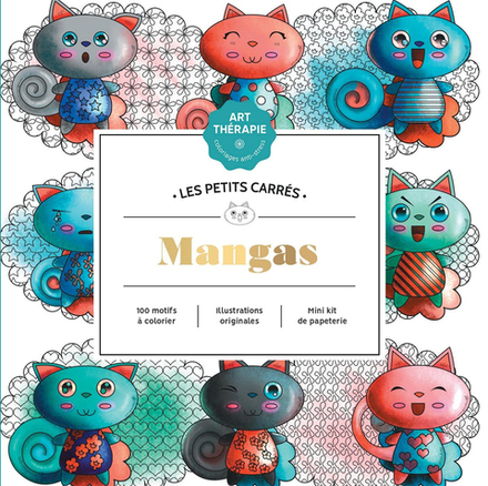 Hachette/ раскраска по номерам/ Les Petits Carrés d'Art-thérapie Mangas