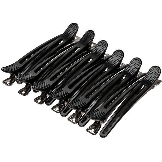 Зажимы для волос Harizma, алюминий/пластик, черные, 10см (h10898-15)